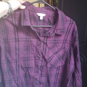 Time and Tru purple flannel with silver stich